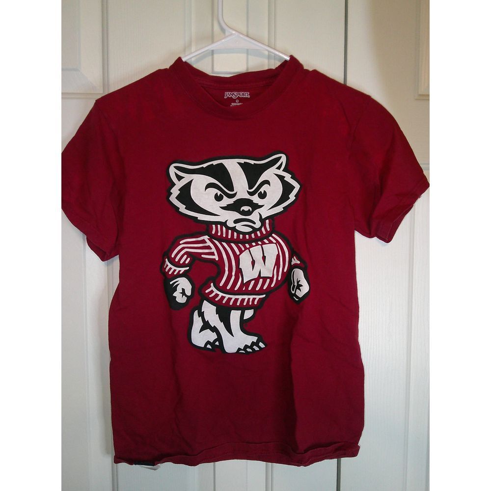 Vintage NCAA Wisconsin Badgers Jansport Red SS Tshirt Small